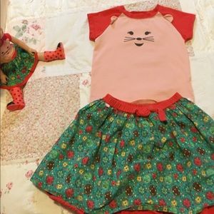 American girl skirt and shirt $25